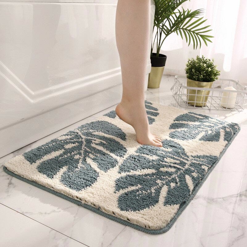 Leaves Print Anti-Slip Bathroom Rug