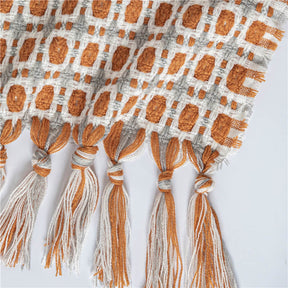 Knitted Sofa Blanket Couch Blanket With Tassels