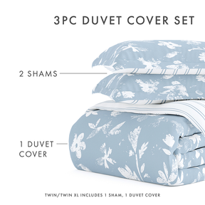 Country Home Pattern 3-Piece Reversible Duvet Cover Set