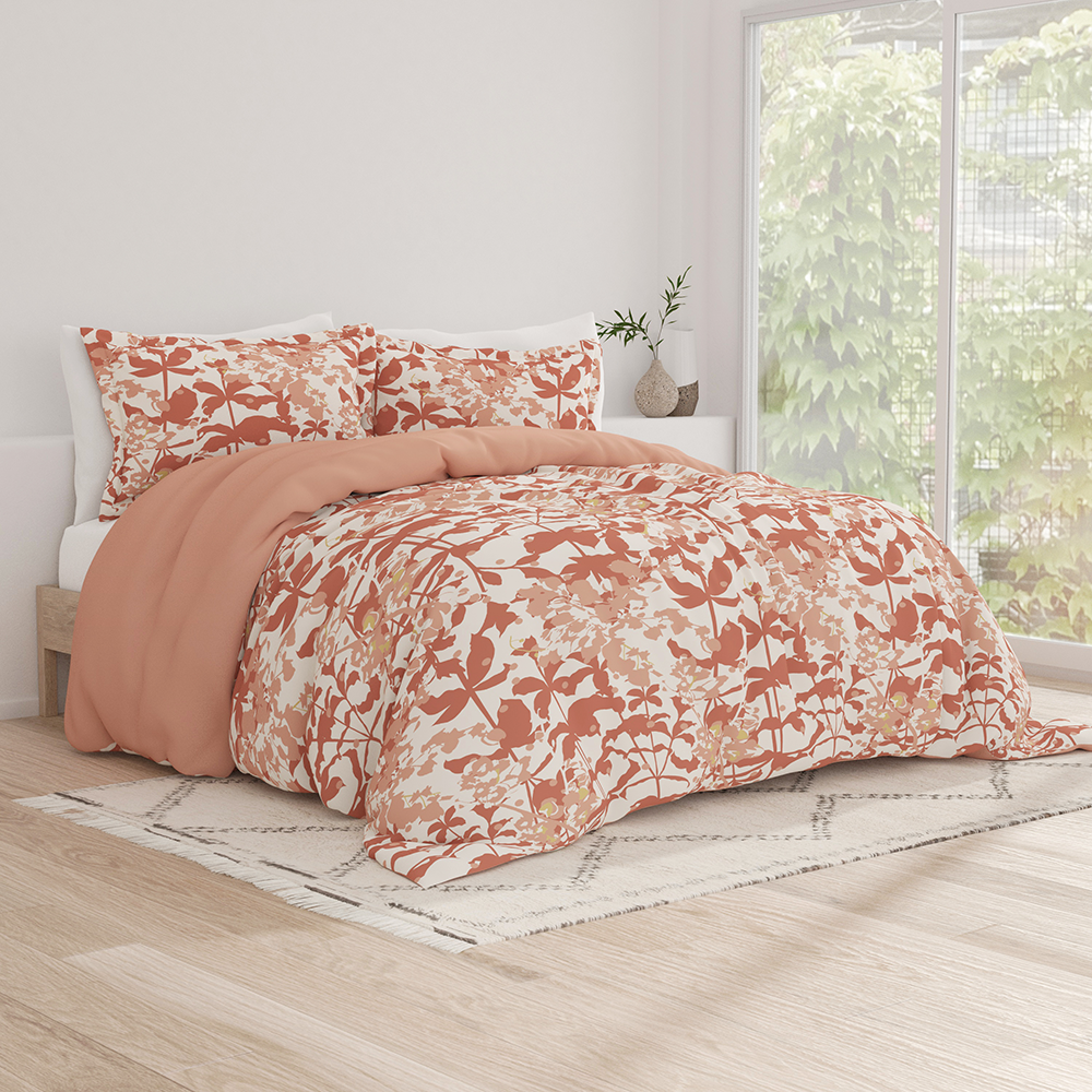 Boho Flower Pattern 3-Piece Reversible Duvet Cover Set