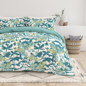 Boho Flower Pattern 3-Piece Reversible Duvet Cover Set