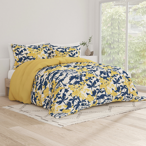 Boho Flower Pattern 3-Piece Reversible Duvet Cover Set