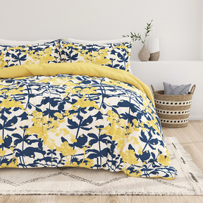 Boho Flower Pattern 3-Piece Reversible Duvet Cover Set