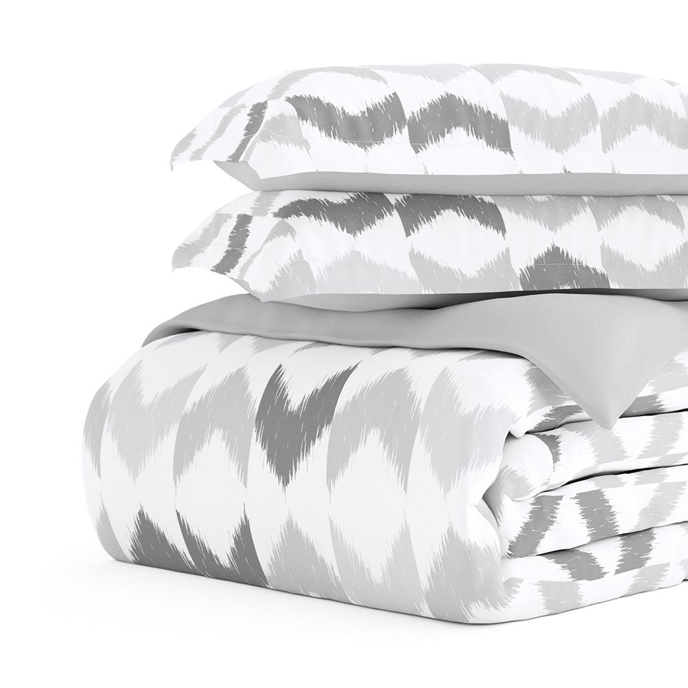 Chevron Sleep Pattern 3-Piece Reversible Duvet Cover Set