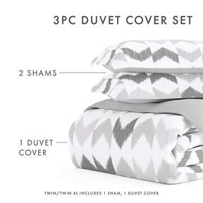 Chevron Sleep Pattern 3-Piece Reversible Duvet Cover Set