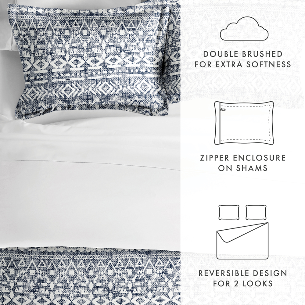 Modern Rustic Pattern 3-Piece Reversible Duvet Cover Set