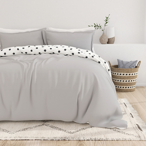 Painted Polkadot Pattern 3-Piece Reversible Duvet Cover Set