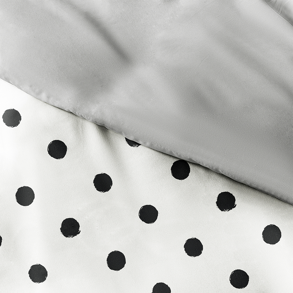 Painted Polkadot Pattern 3-Piece Reversible Duvet Cover Set