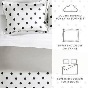 Painted Polkadot Pattern 3-Piece Reversible Duvet Cover Set