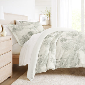 Paradise Toile Pattern 3-Piece Reversible Duvet Cover Set