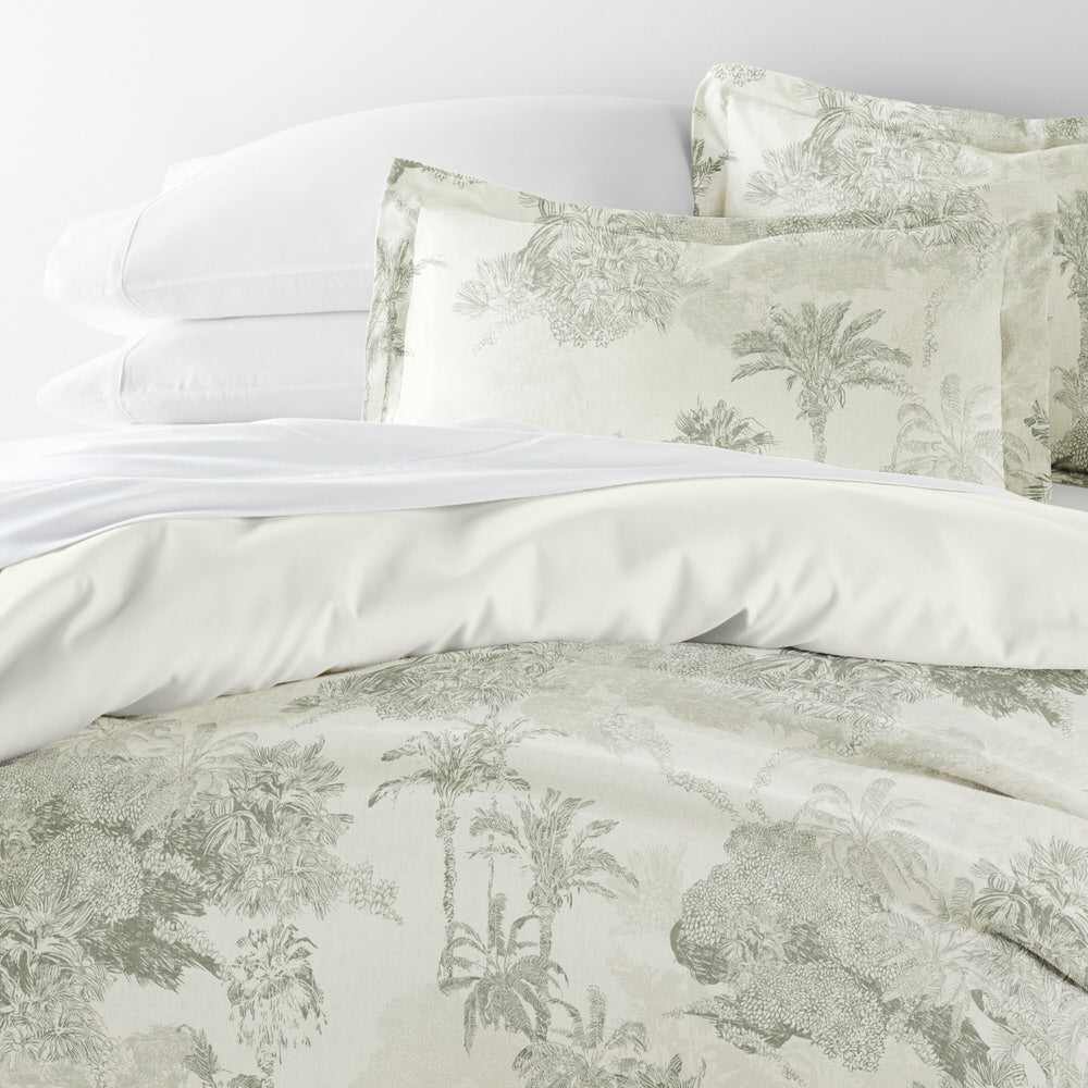 Paradise Toile Pattern 3-Piece Reversible Duvet Cover Set