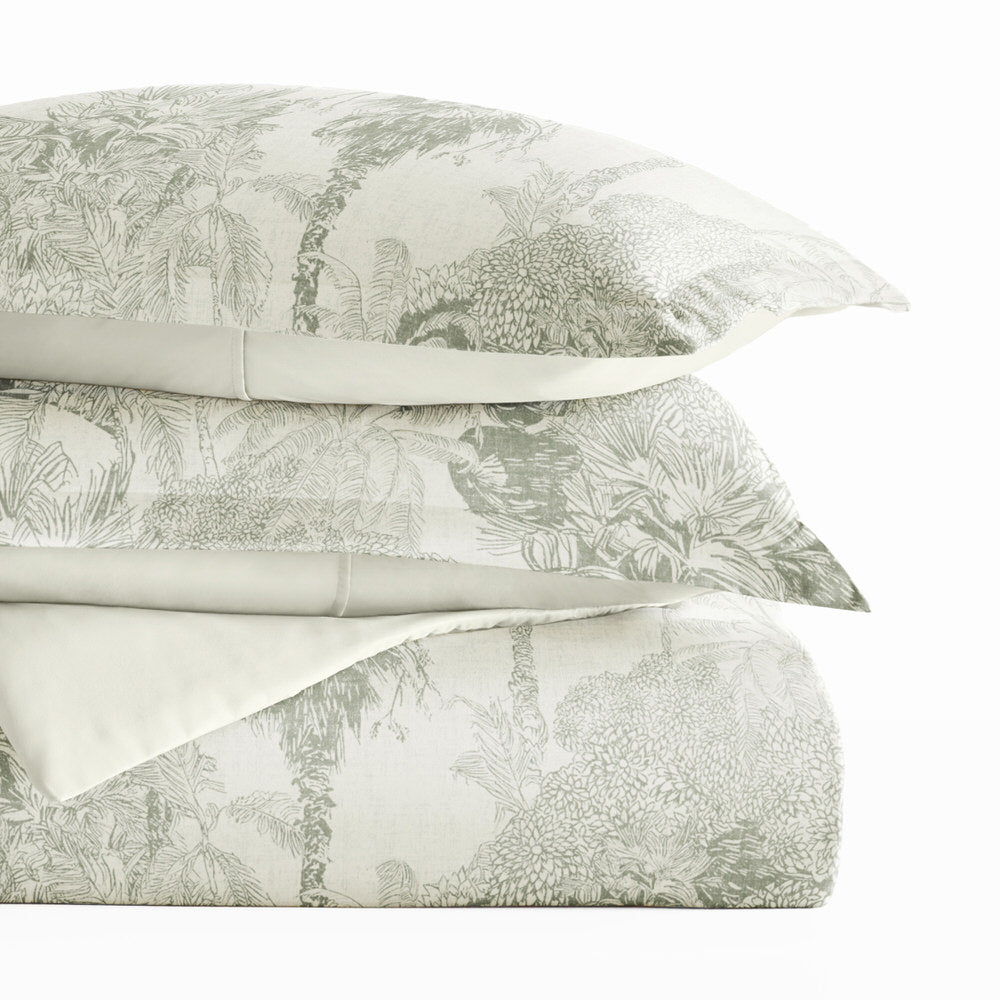 Paradise Toile Pattern 3-Piece Reversible Duvet Cover Set