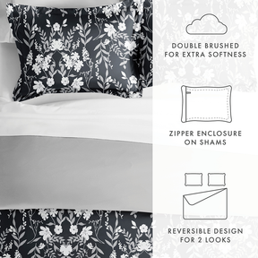 Secret Garden Pattern 3-Piece Reversible Duvet Cover Set