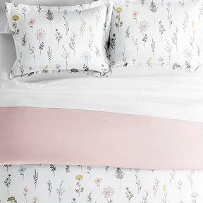 Wildflower Pattern 3-Piece Reversible Duvet Cover Set