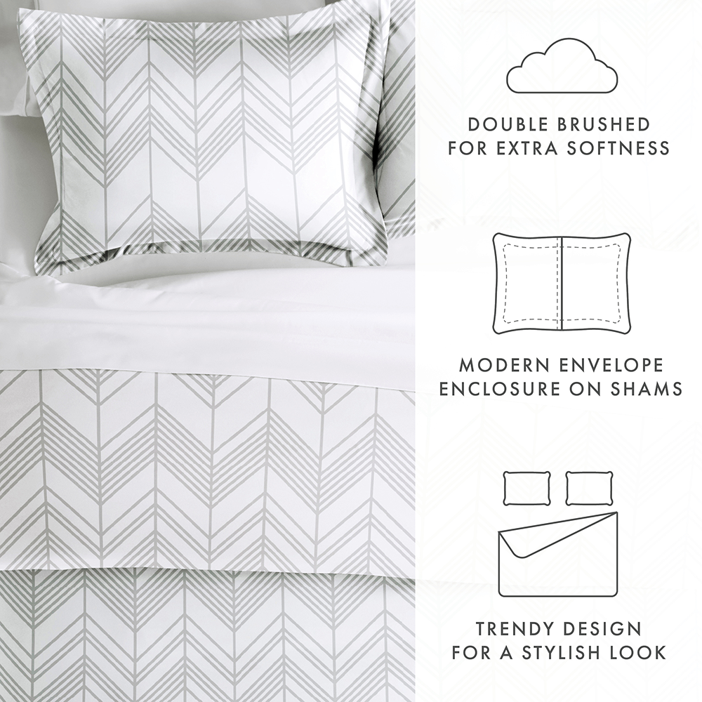 Alps Chevron Pattern 3-Piece Duvet Cover Set