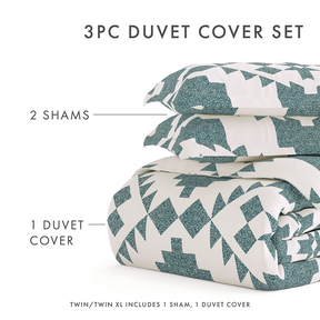 Adobe Diamond Pattern 3-Piece Duvet Cover Set