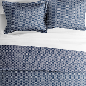 Blue Diamond Pattern 3-Piece Duvet Cover Set