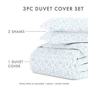 Burst of Vines Pattern 3-Piece Duvet Cover Set