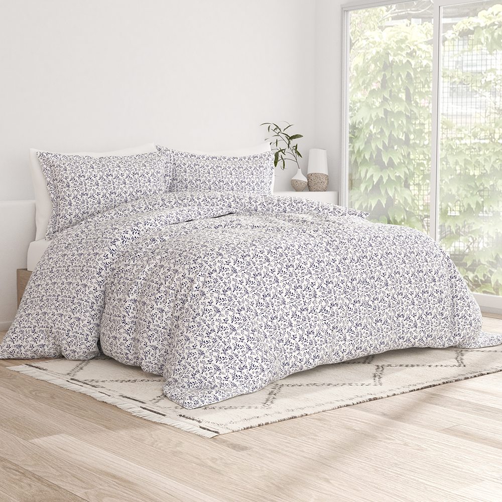 Burst of Vines Pattern 3-Piece Duvet Cover Set