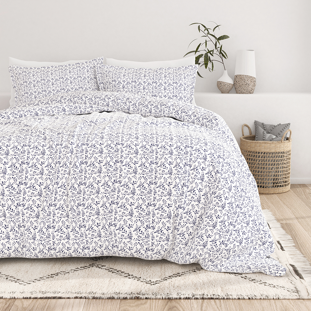 Burst of Vines Pattern 3-Piece Duvet Cover Set