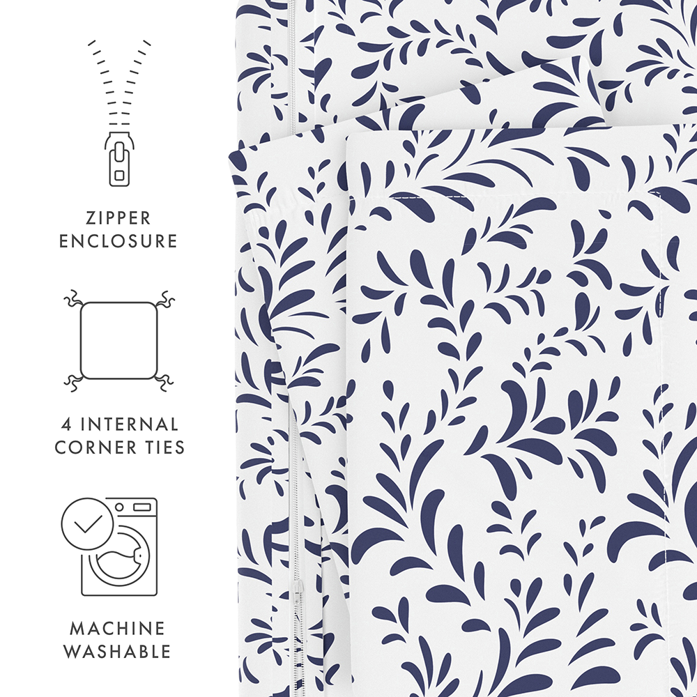 Burst of Vines Pattern 3-Piece Duvet Cover Set