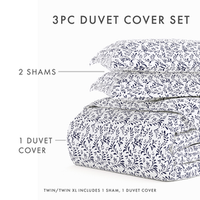 Burst of Vines Pattern 3-Piece Duvet Cover Set