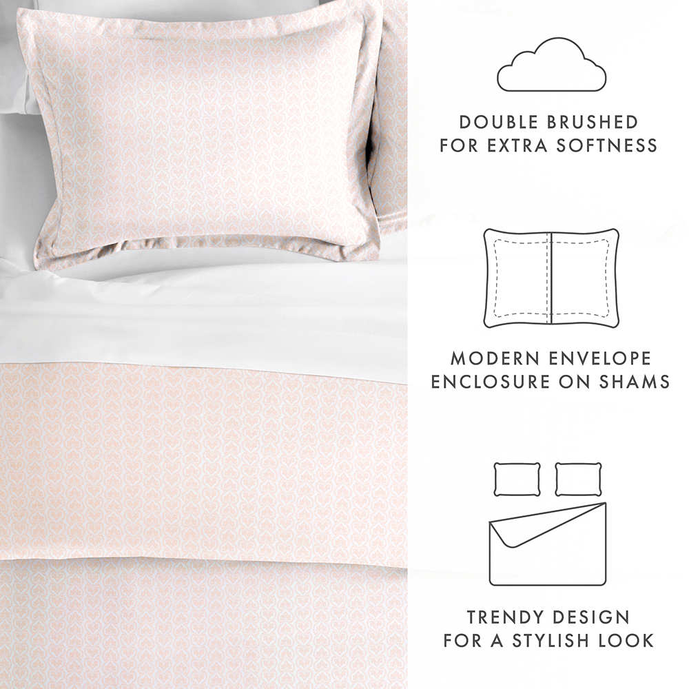 Classic in Pink Pattern 3-Piece Duvet Cover Set