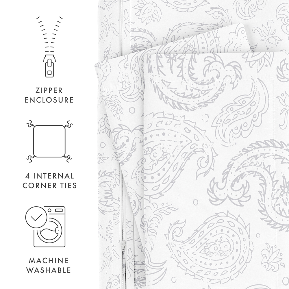 Coarse Paisley Pattern 3-Piece Duvet Cover Set