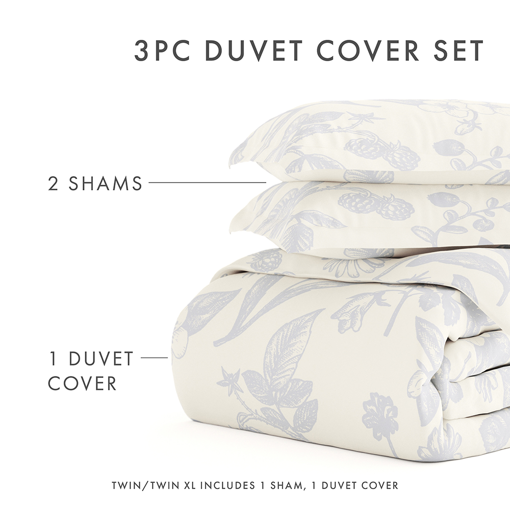 Garden Pattern 3-Piece Duvet Cover Set