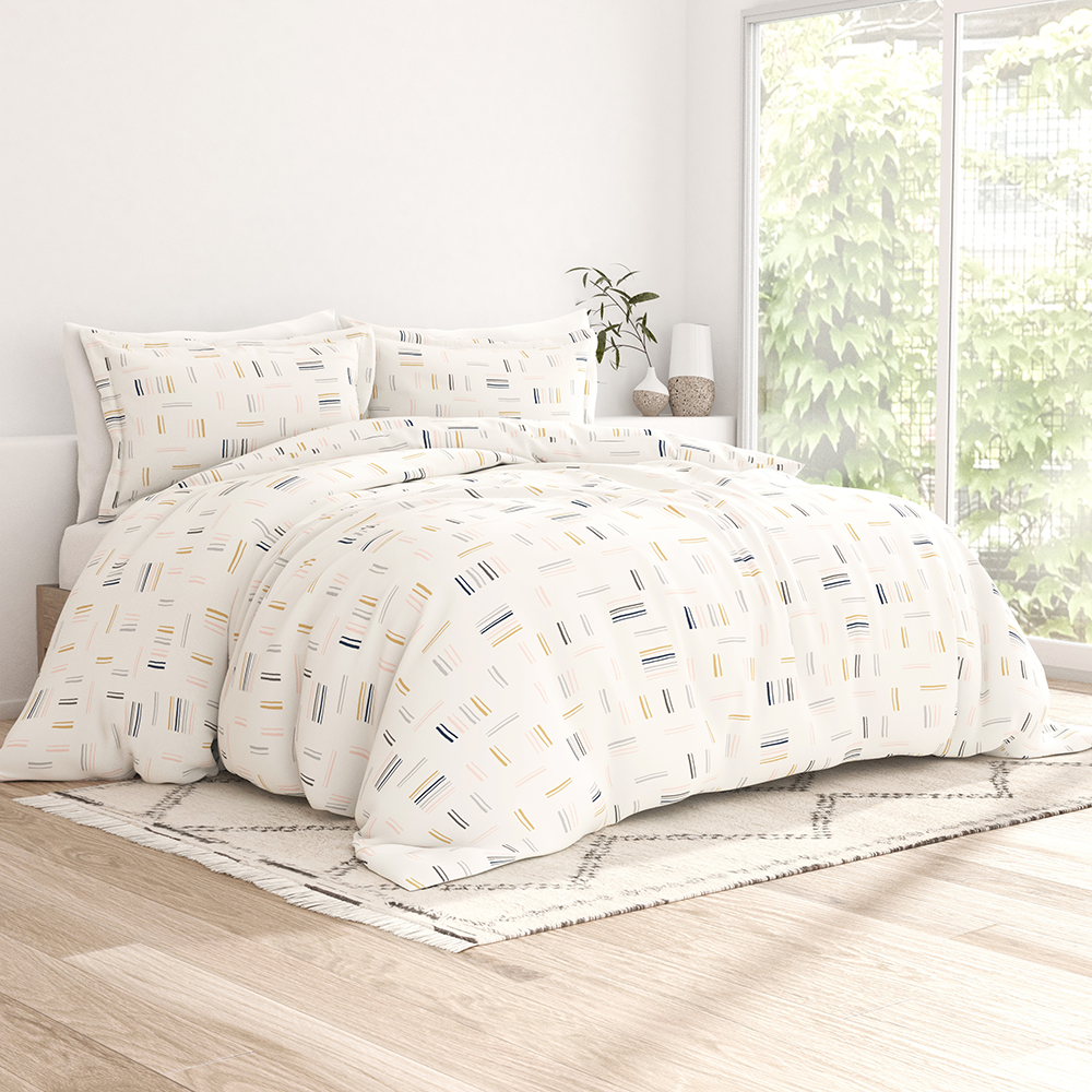 Geo Dash Pattern 3-Piece Duvet Cover Set