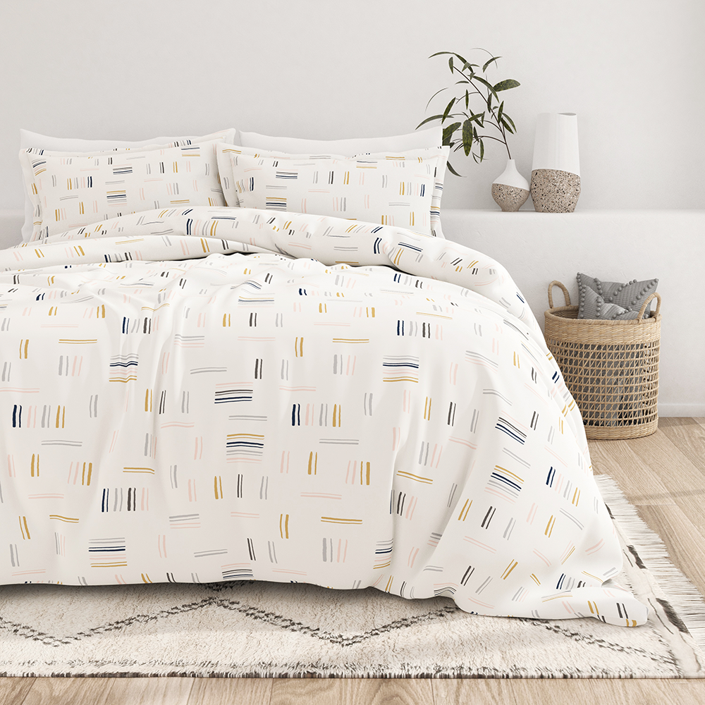 Geo Dash Pattern 3-Piece Duvet Cover Set