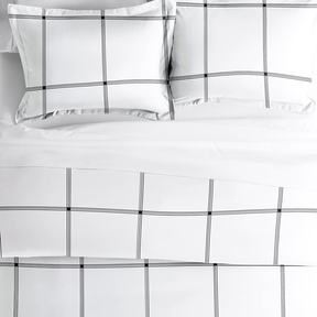 Grid Pattern 3-Piece Duvet Cover Set