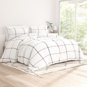 Grid Pattern 3-Piece Duvet Cover Set