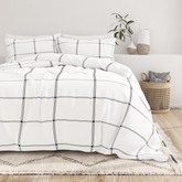 Grid Pattern 3-Piece Duvet Cover Set