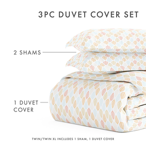 Leaf Pattern 3-Piece Duvet Cover Set