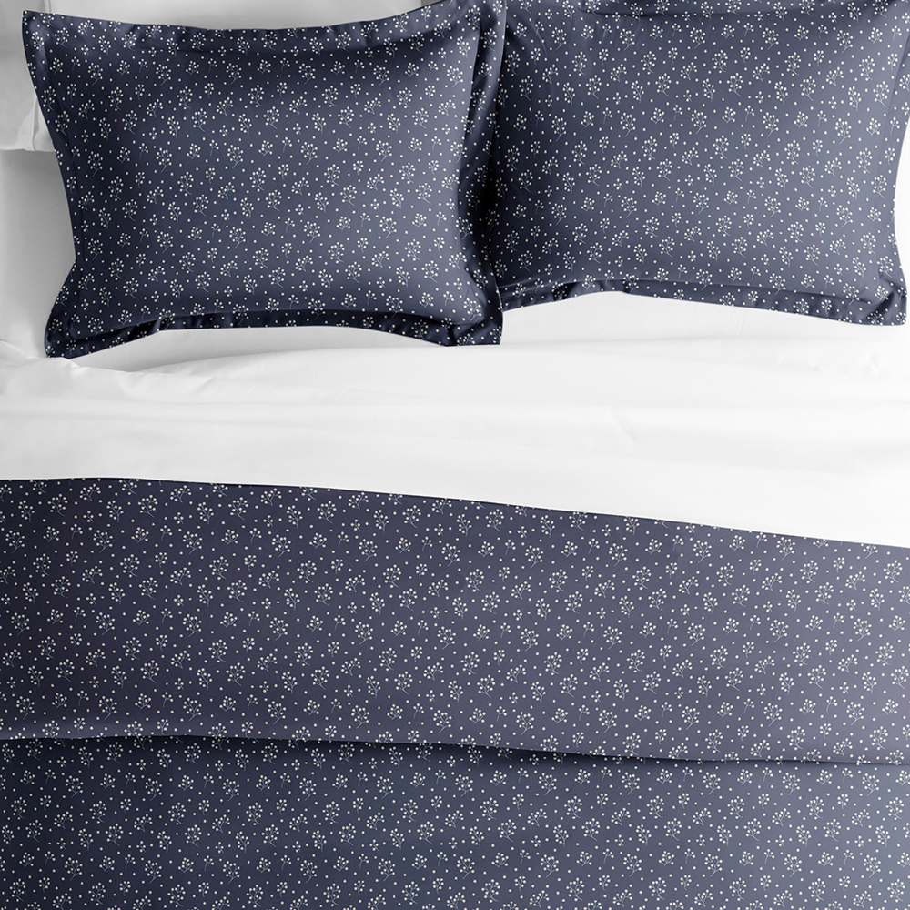 Midnight Blossoms Pattern 3-Piece Duvet Cover Set