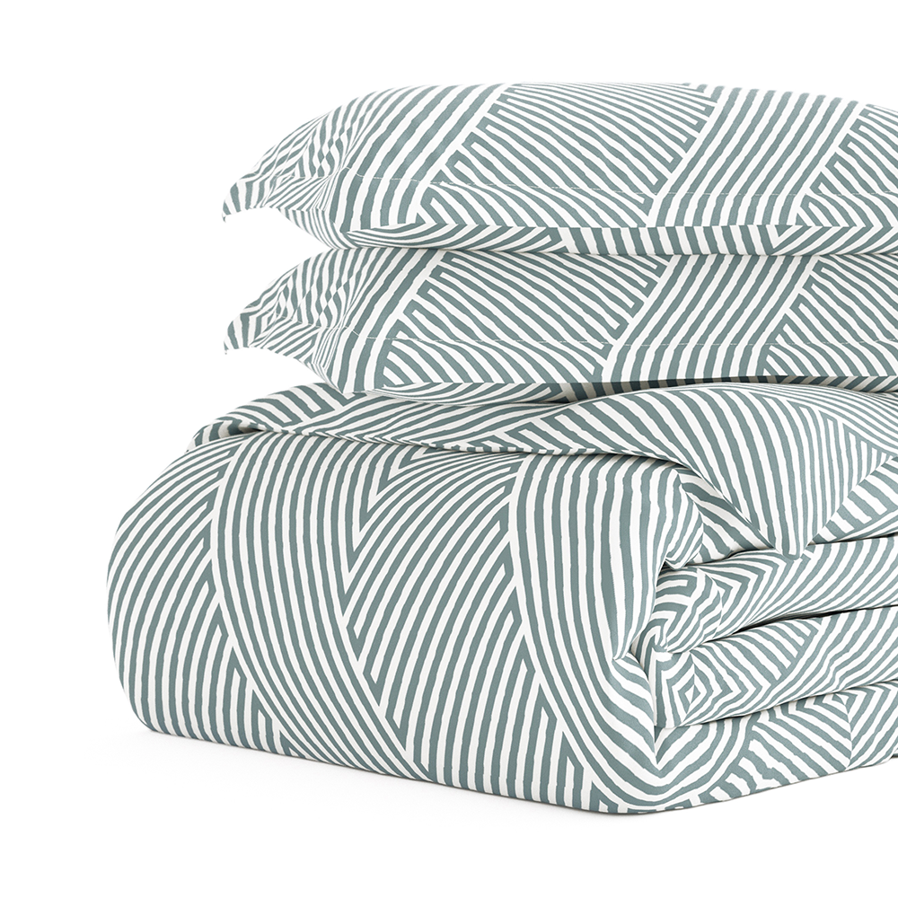 Modern Diagonal Pattern 3-Piece Duvet Cover Set