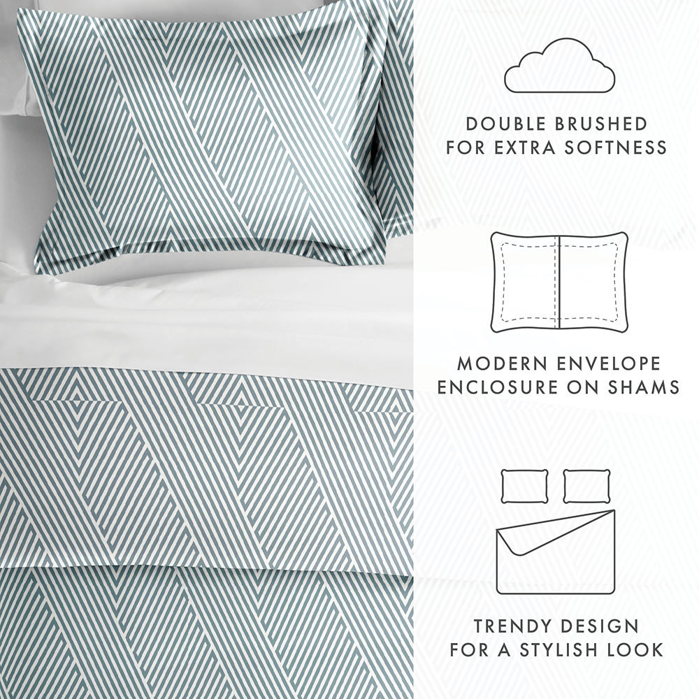 Modern Diagonal Pattern 3-Piece Duvet Cover Set