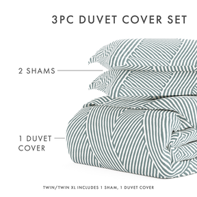 Modern Diagonal Pattern 3-Piece Duvet Cover Set