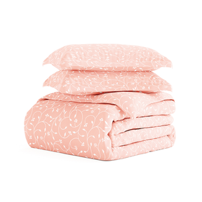 Pink Buds Pattern 3-Piece Duvet Cover Set