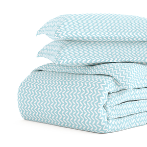 Puffed Chevron Pattern 3-Piece Duvet Cover Set