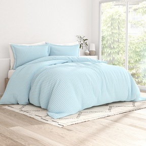 Puffed Chevron Pattern 3-Piece Duvet Cover Set