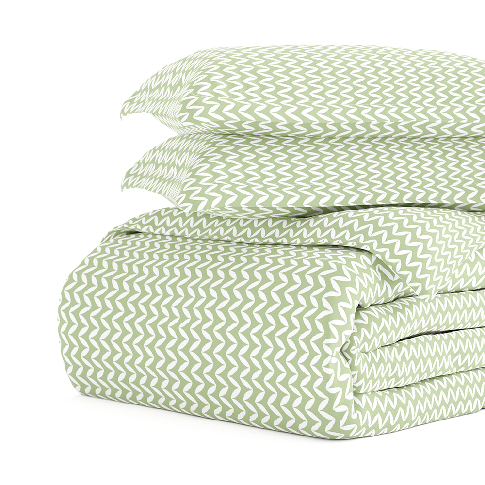 Puffed Chevron Pattern 3-Piece Duvet Cover Set