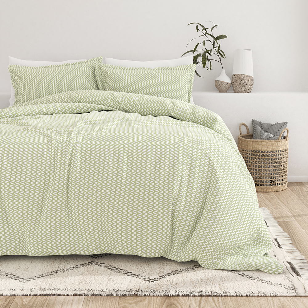 Puffed Chevron Pattern 3-Piece Duvet Cover Set