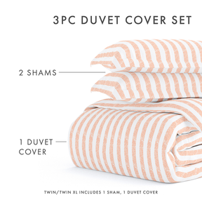 Rugged Stripes Pattern 3-Piece Duvet Cover Set