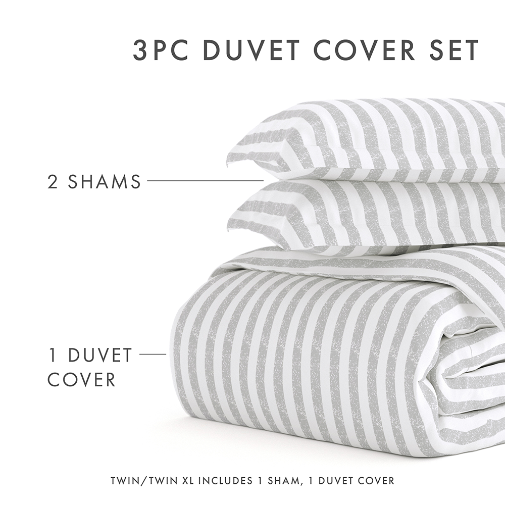 Rugged Stripes Pattern 3-Piece Duvet Cover Set