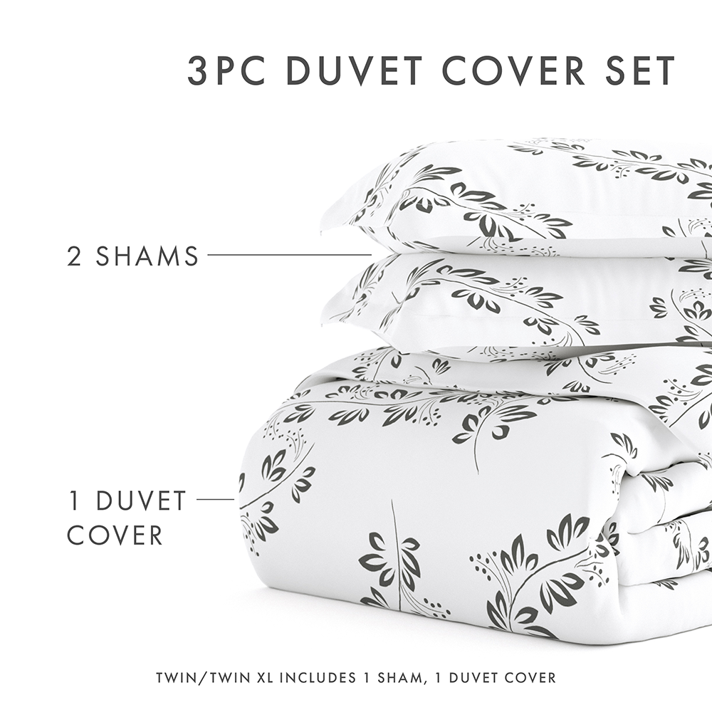 Simple Vine Pattern 3-Piece Duvet Cover Set