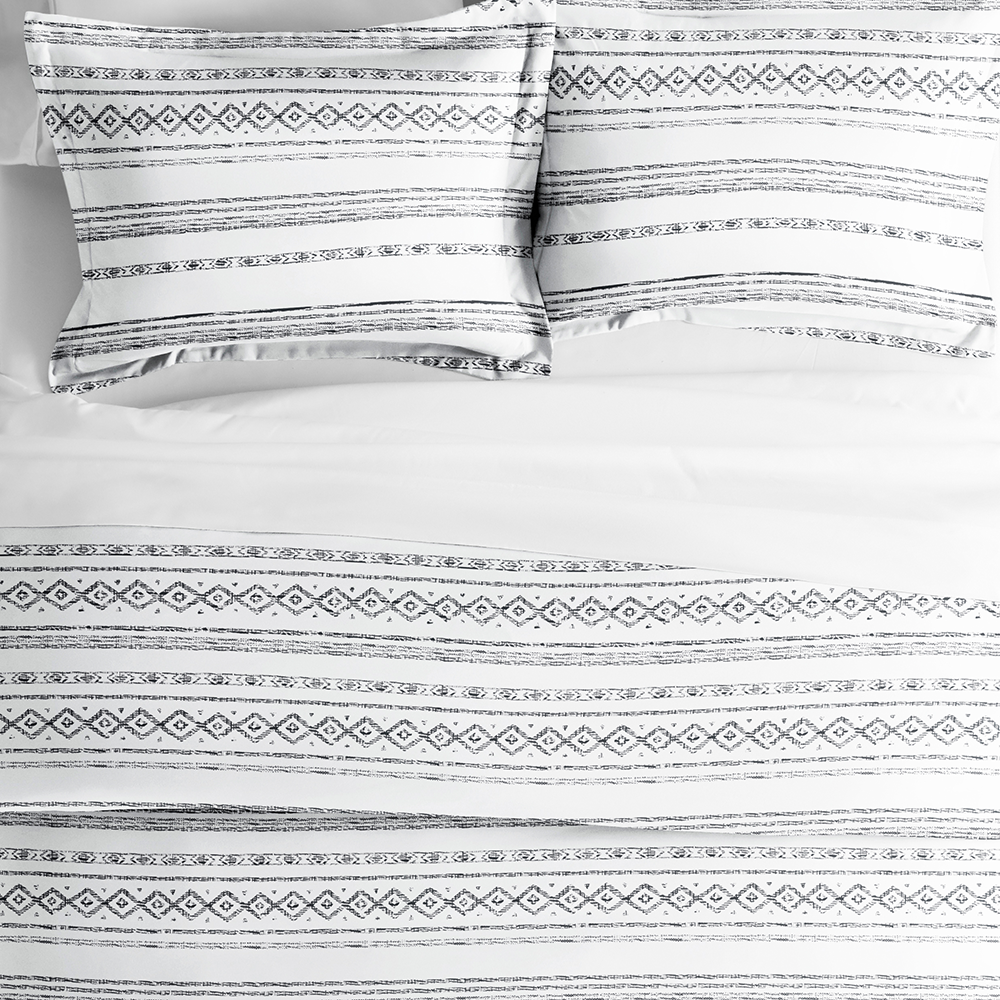 Geo Threads Pattern 3-Piece Duvet Cover Set