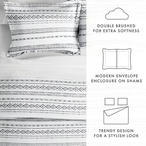 Geo Threads Pattern 3-Piece Duvet Cover Set