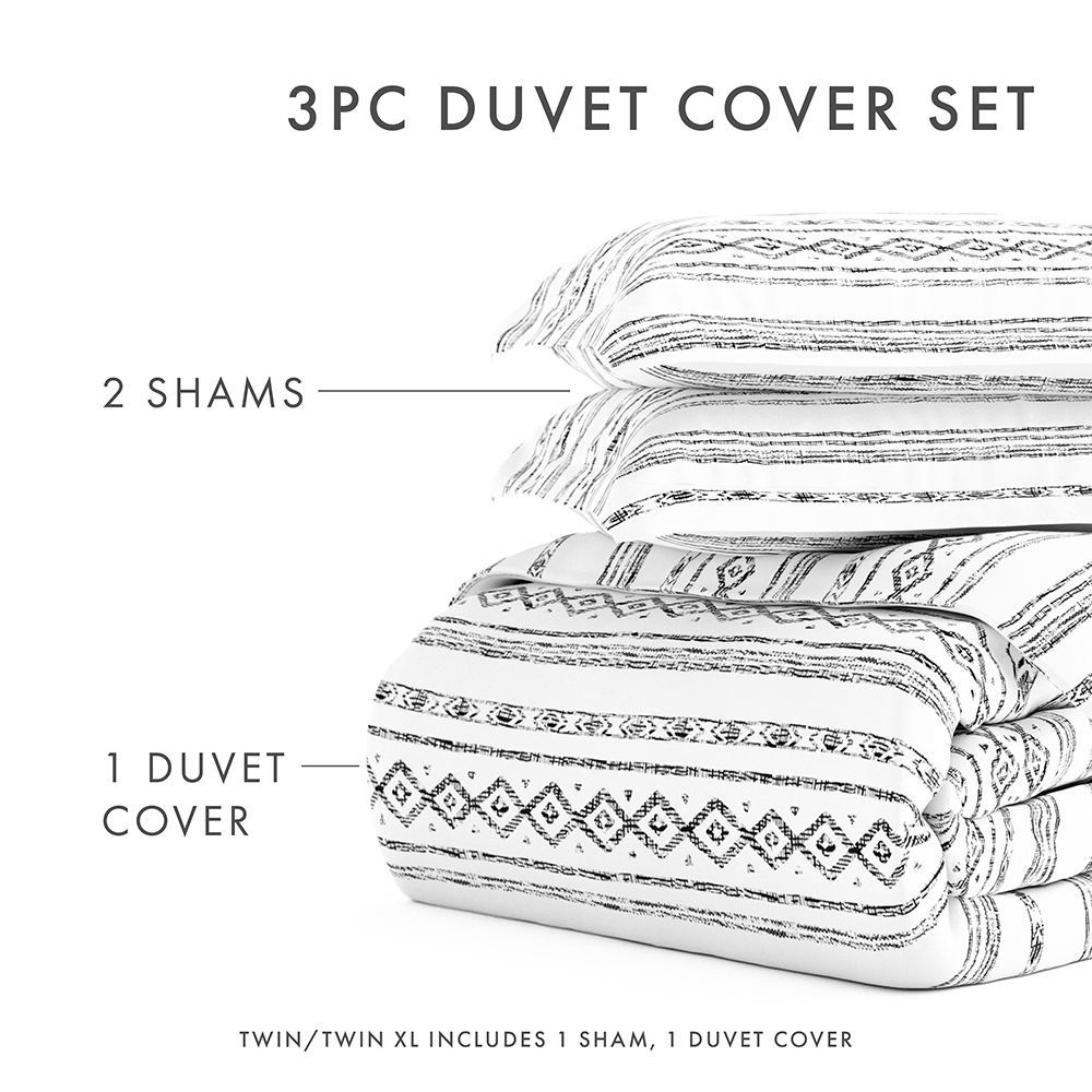 Geo Threads Pattern 3-Piece Duvet Cover Set